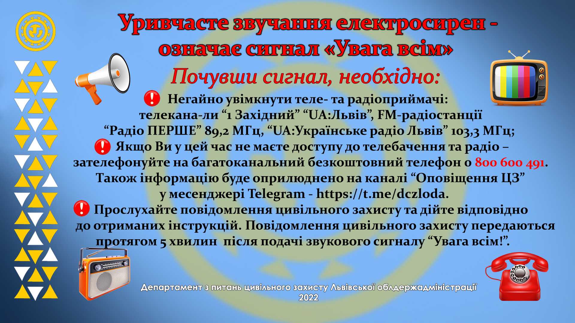 Про порядок дій за сигналом “Увага всім”