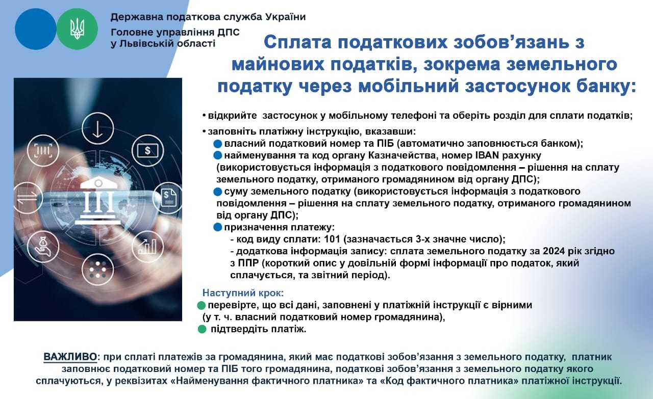 Сплата податкових зобов'язань з майнових податків