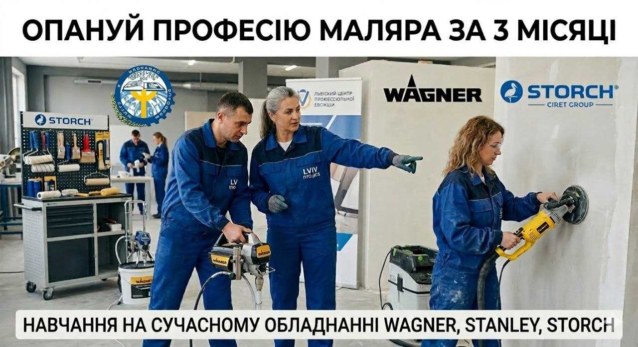Стань майстром, який відбудує Україну: опануй професію маляра  за 3 місяці!
